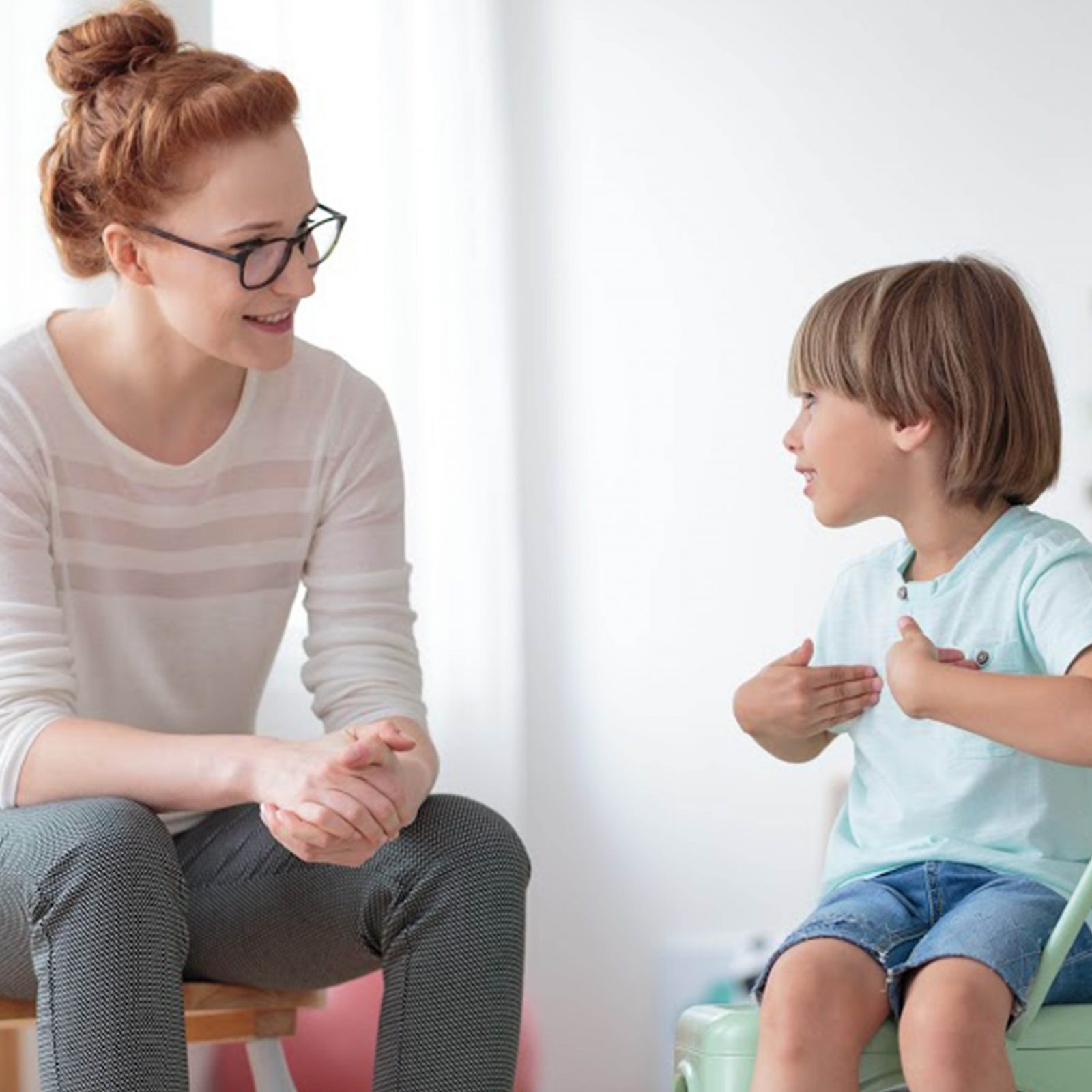 Child Talking to Therapist