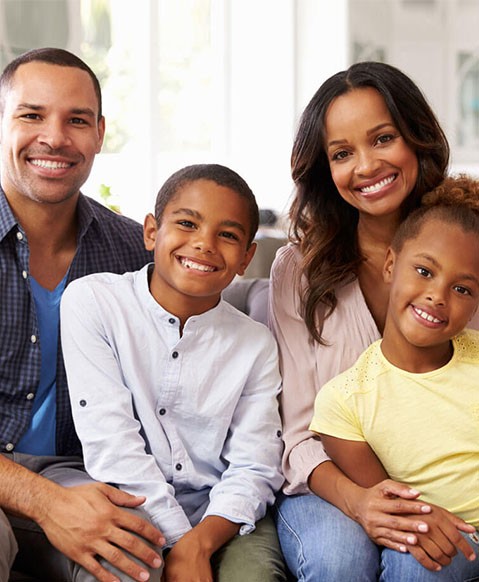 Family Smiling for a Picture